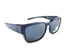 CENTROSTYLE Sovraocchiali da sole colore blu, squadrato, lente nera s0092