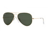 RAY BAN Occhiali da sole colore oro, a goccia, lente verde