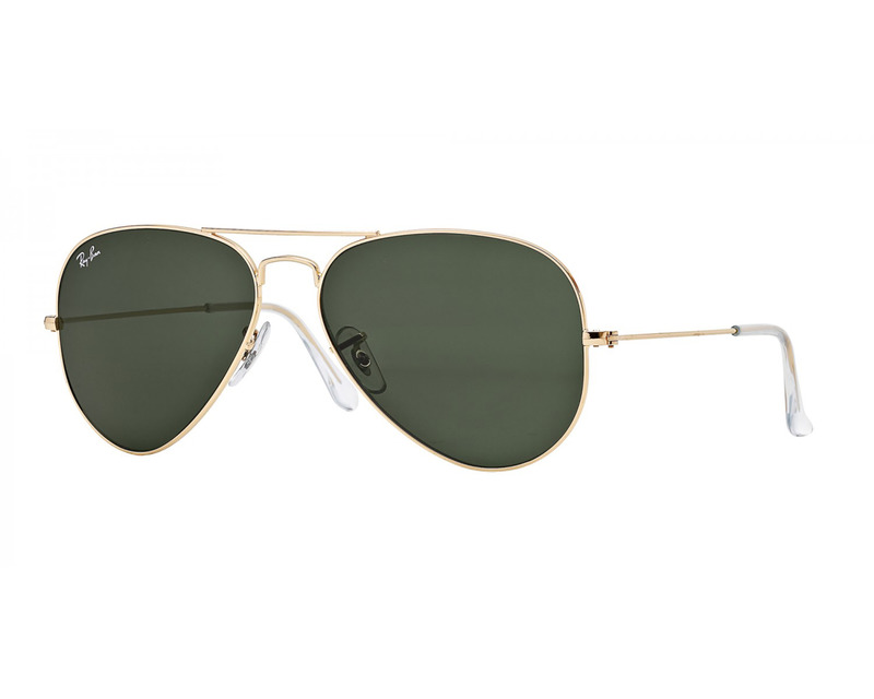 RAY BAN Occhiali da sole colore oro, a goccia, lente verde