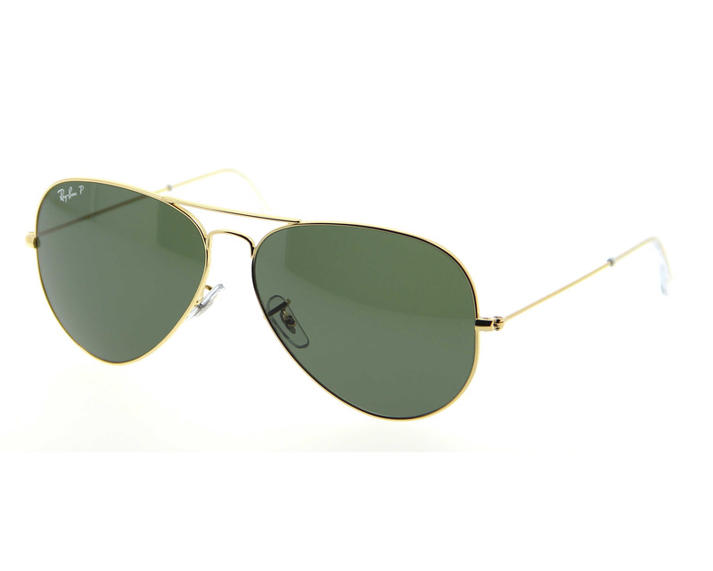 RAY BAN Occhiali da sole colore oro, a goccia, lente verde