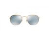 RAY BAN Occhiali da sole colore oro, esagonale, lente grigio specchiato