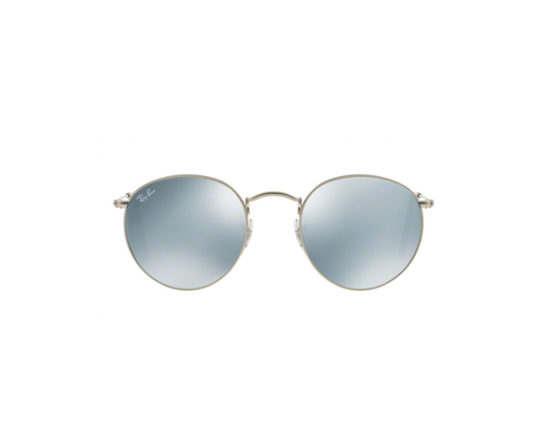 RAY BAN Occhiali da sole colore argento, tondo, lente grigio specchiato