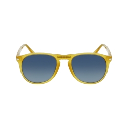 PERSOL Occhiali da sole a goccia, colore miele, lente blu sfumato polarizzato