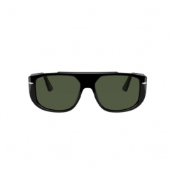 PERSOL Occhiali da sole a mascherina, colore nero, lente verde