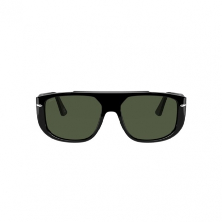 PERSOL Occhiali da sole a mascherina, colore nero, lente verde