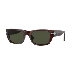 PERSOL Occhiali da sole rettangolare , colore marrone maculato , lente verde