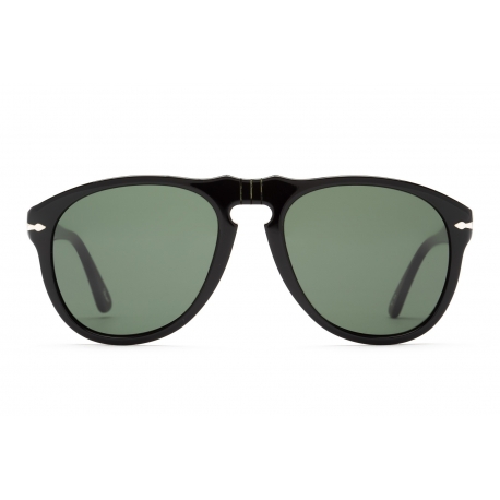 PERSOL Occhiali da sole a goccia, colore nero, lente verde