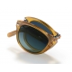 PERSOL STEVE MCQUEEN Occhiali da sole a goccia, colore miele, lente blu polarizzata