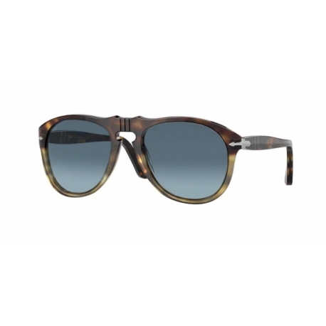 PERSOL Occhiali da sole a goccia , marrone maculato, lente blu