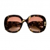 CHLOE' Occhiale da sole squadrato marrone, lente arancione sfumata