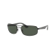 RAY BAN Occhiali da sole modello avvolgente colore nero, lente verde