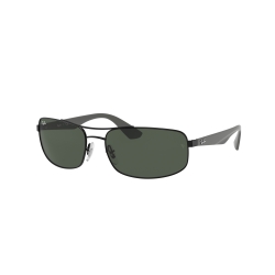 RAY BAN Occhiali da sole modello avvolgente colore nero, lente verde