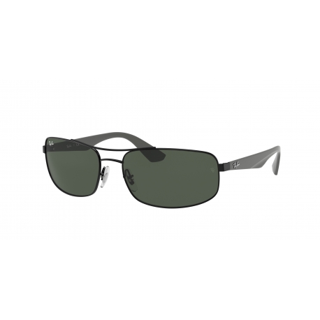RAY BAN Occhiali da sole modello avvolgente colore nero, lente verde