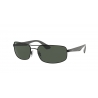 RAY BAN Occhiali da sole modello avvolgente colore nero, lente verde