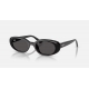 Ray Ban Occhiali da sole modello ovale , colore nero , lente grigia