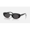 Ray Ban Occhiali da sole modello ovale , colore nero , lente grigia